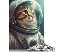Cat Astronauts Puzzles for Adults & Teenagers Puzzles for Adults & Teenager Fun Puzzles Games 500pcs (52x38cm)