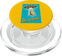Cat-astrophe! - UFO Flying Saucer Retro Vintage Movie Poster PopSockets PopGrip for MagSafe
