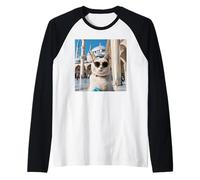 Cat at The Blue Mosque Istanbul Raglan Baseball Tee