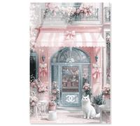 Cat at the Bow Store Acrylic Print Glam Art Prints by Art Remedy, Ready to Hang, 16 x 24