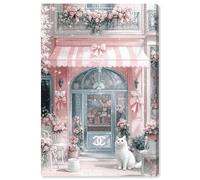 Cat at the Bow Store Canvas Print Glam Art Prints by Art Remedy, Gallery Wrapped, 16 x 24