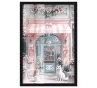 Cat at the Bow Store Shadowbox Print Glam Art Prints by Art Remedy, Black Frame, 20 x 30