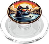 Cat At The Iceland Hot Springs And Island PopSockets PopGrip for MagSafe