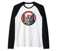Cat At The Leaning Tower of Pisa Raglan Baseball Tee