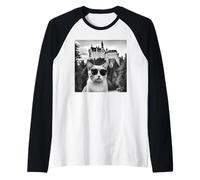 Cat at The Neuschwanstein Castle Raglan Baseball Tee