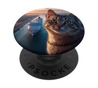Cat At The Panama Canal PopSockets Adhesive PopGrip