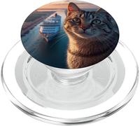 Cat At The Panama Canal PopSockets PopGrip for MagSafe