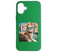 Cat At The Venice Canal And Venetian Canals Case for iPhone 16 Plus