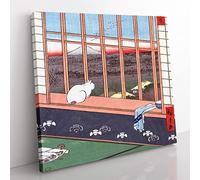 Cat at the Window by Utagawa Hiroshige Canvas Wall Art Print 20x20 Inch