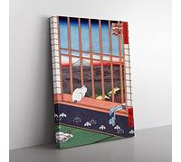 Cat At The Window By Utagawa Hiroshige Canvas Wall Art Print 24x16 Inch