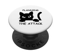 Cat Attack Planning In Progress Cat Design for Cat Lovers PopSockets Adhesive PopGrip