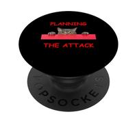 Cat Attack Planning Peeking Cat Design for Cat Lovers PopSockets Adhesive PopGrip