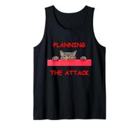 Cat Attack Planning Peeking Cat Design for Cat Lovers Tank Top