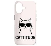 Cat Attitude Pun Cattitude Fun Cat with Cool Sunglasses Case for iPhone 17