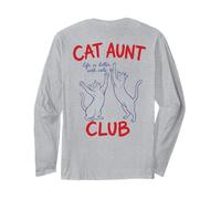 Cat Aunt Club Cat Lovers On Back Long Sleeve T-Shirt
