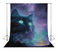 Cat Aurora Galaxy Photo Backdrop Background Curtain for Photography Photographic Studio