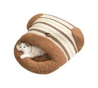 Cat Autumn Winter Sleeping Cave - Enclosed cat Nest Bed For Outside-Pet | Self Warming Pet bed Calm and Cozy Wrap | Pets Cushion for Indoor Outdoor Corner Balcony Living Room Travel Offices Bedroom