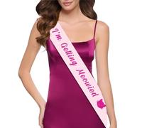 Cat Bachelorette Party Decorations - Im Getting Meowied Sash, Hot Pink Soft Satin Glitter Bridal Sash, Cat Themed Bridal Shower, Engagement Party Favors Supplies