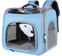 Cat Backpack Breathable Pet with Front Opening Foldable Bag Mesh Window Dog for Hiking Walking Travel(A)