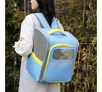 Cat Backpack Carrier, Cat Backpacks for Carrying Small Large Cats, Pet Carrier Back Pack, Ventilated Soft Sided for Travel, Hiking, Camping (Blue)