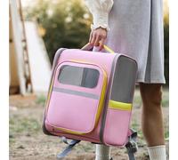 Cat Backpack Carrier, Cat Backpacks for Carrying Small Large Cats, Pet Carrier Back Pack, Ventilated Soft Sided for Travel, Hiking, Camping (Pink)