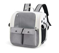 Cat Backpack Carrier, Designed for Cats and Small Dogs Small Animal Pet Backpack Carrier, Breathable Foldable Lightweight Comfort, Shoulder Pet Backpack, Ideal for Vet Transport and Outdoor (Grey)