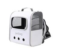 Cat Backpack Carrier, Dog Travel Carrier, Breathable Mesh Panels, Travel Friendly Design, Pet Carrier, Comfortable and Secure for Pets, Expandable Space, 36 x 24 x 40 cm, Brown and White