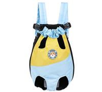 Cat Backpack Carrier for Small to Medium Dogs, Blue/Yellow, Oxford Cloth, with Safety Buckle, Adjustable Straps, Sizes S-XXXL