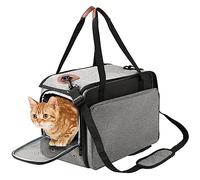 Cat Backpack, Expandable Backpack for Small Dogs Oxford Fabric with Breathable Mesh, Portable Pet Backpack with Front Opening, Ideal for Pet Transport Domest