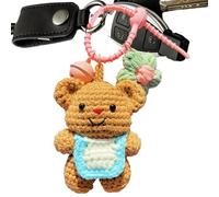 Cat Backpack Keychains - Crochet Cat Keychain, Plush Cat Bag Charm | Handmade Crochet Keychain Knitted Doll Toys, Portable Crochet Cat Bag Charm, Key Chain Pendant Bag Decoration for Boys Girls