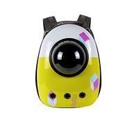 Cat Backpack Pet Bag Space Capsule for Hiking Hard Shell Capsule Front Removable Pad Adjustable Shoulder Straps (R)