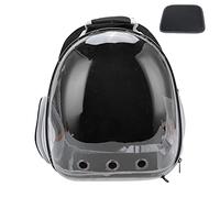 Cat Backpack Space Capsule, Transparent Bubble Design, Small Dog and Cat Carrier - Breathable Mesh Ventilation, Comfortable Shoulder Straps for Travel and Outdoor Activities (Upgraded version black)