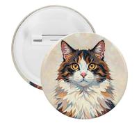 CAT Badge Metal Round Pins, Lightweight Brooch for Backpack, Fashion Button Pins Badge for Shirts, Jackets, Shawl Coat, Unisex, 5PCS, Tinplate, metal round pins