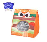 Cat Bag Carrier, Foldable Cooling Case, 15.16 x 11.81 x 15.75 inch Built-in Ice Pack Holder, Ventilated Insulated Design, Ideal for Indoor, Car, Bike, Camping, Travel, Pink/Green/Orange
