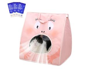 Cat Bag Carrier - Ventilated Foldable Transport Case, Insulated Cooling Container, Portable Holder, Breathable Travel Housing, Built In Ice Pack System, Comfortable Feline Mobility Equipment
