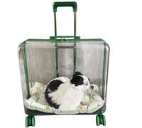 Cat Bag/Cat Trolley Case/Pet Carrier Small Medium Cat Puppy Dog Stroller Portable Transparent Space Capsule Pet Bag for Traveling/Taking a Walk,Green(Green)