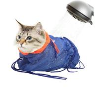 Cat Bag for Bath,Adjustable Mesh Cat Nail Clipping Restraint Bag - Anti-Bite Pouch for Pet Washing Ear Cleaning Foot Trimming Hair Clipping