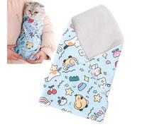 Cat Bag for Nail Trimming, Anti-Escape Anti-Scratch Self-Adherent Swaddle Wrap, Pet Grooming Supplies for Ear and Eye Cleaning, Large Size Design