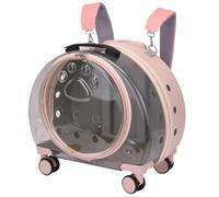 Cat Bag Large Pet Luggage Transparent Trolley Case Cat Bag Outdoor Portable Dog Space Capsule Cat Backpack Pet Supplies Cat Bagpack(Pink,A)