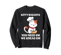 Cat Baker Kitty Biscuits Knead Em Cute Baking Pet Pun Art Sweatshirt