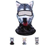 Cat Balaclavas HD 3D Animal Cat Dog Lion Full Face Ski Mask with Ears Sun Protection and Cold Protection Hood for Men Women (UK, Alpha, One Size, Style A-2)
