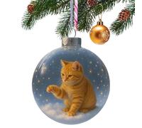 Cat Ball Christmas Ornaments - Cute Cat Themed Bauble Set, Festive Hanging Decoration for Tree Window or Car Mirror, Adorable Cats Ball Pendants for Holiday Home Office and Winter Celebration Decor