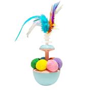 Cat Ball Feather - Shuttlecock Cat Toy, Balance Swing Ball | Portable Stress Buster Cat Feather Interactive Self Boredom Toy for Outdoor Kittens Training Entertainment
