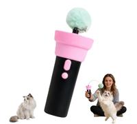 Cat Ball Launcher, Interactive Cat Toy Ball Launcher for Indoor Cats with Fuzzy Balls, Auto Motion Style Flying Rope Play, Enrichment for Kittens (Black)