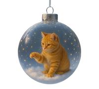 Cat Ball Ornaments-Christmas Tree Decoration, Shiny Charm Ball, Festive Hanging Accessory, Cute Pet Lover Gift | Decorative Ornament Po