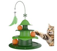 Cat Ball Tower - 11.81 Inch Indoor Puzzle | Interactive Step Track - Kitten Exercise Teaser - Durable Three-Stage PP Enrichment Toy for Pets Stimulates Hunting Instinct and Gei