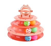 Cat Ball Tower Toy, Cat Toy Roller Ball Tower - Four Layer Interactive Cat Toy Turntable - Indoor and Outdoor Pet Cat Ball Toy for Mental People
