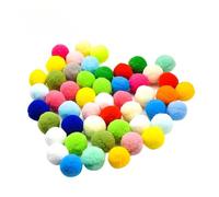 Cat Ball Toy 3cm Pom Pom Balls, Interactive Christmas Yarn Puff Cat Ball Toys, Rainbow Small Plush Kitty Soft Balls, Training Fuzzy Cat Balls for Exercise and Entertainment random color (50pcs)