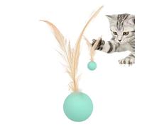Cat Ball Toy - Cat Feather Toy | Interactive Cat Toys Balls | Indoor Exercise Kitten Toys | Sensory Stimulation Balls with Feather for Outdoor Play Outdoor AI