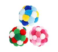 Cat Ball Toy - Interactive Chew and Toys Set in 3 Pieces | Fuzzy Cat Balls for Recreation, Exercise, Training, Stimulation